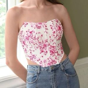 CROPPED FLORAL CORSET TOP
